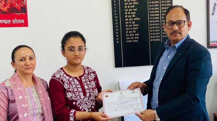 Kumari Apoorva Negi got third place in ‘Dhai Akhar Letter-Writing Competition’