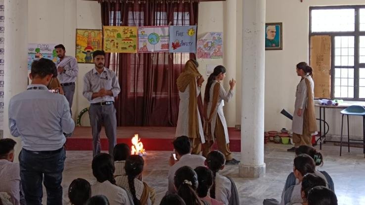 Evacuation drill cum head count exercise organized in Minerva College of Education, Indora.