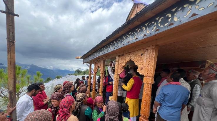 Jubbal-Kotkhai: Kailath Maharaj sits in his new temple in Solang.