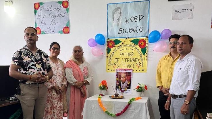 Kangra: Book exhibition organized in College Indora on the birthday of Dr. Ranganathan.