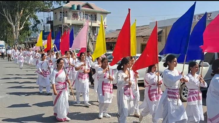 Rashtra Sevika Samiti Kunihar Nagar organized weapon worship and path movement program in Kunihar.