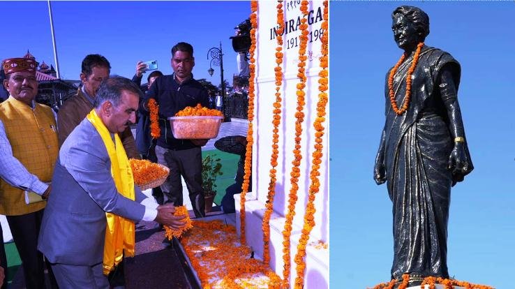 CM Sukhu paid floral tributes to former Prime Minister Indira Gandhi on her birth anniversary.