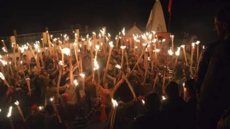 In Giripar of Sirmaur the valleys are resonating with the pomp, dance and mime of Budhi Diwali.