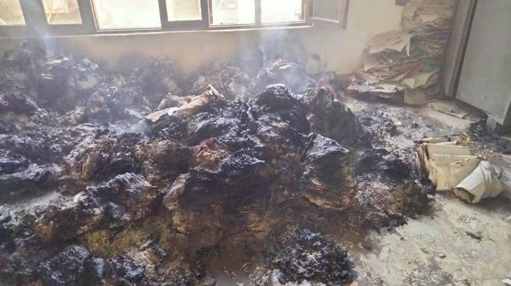 Fire broke out in the record room of Public Works Department sub-division Dharampur, case registered against unknown person