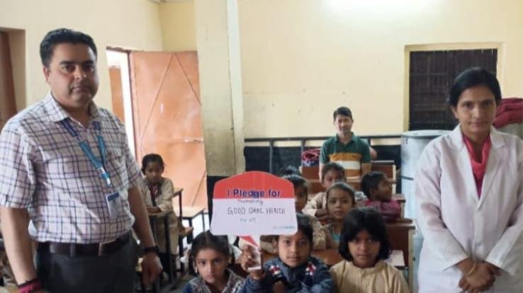 Dental health camp organized in Government Primary School Lambagaon