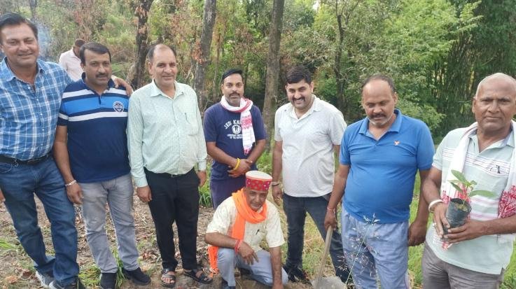 Jwalamukhi-: Plantation -program -was -done- under- the- campaign- One- tree -in -the- name -of- mother -in- Khundiyan- booth