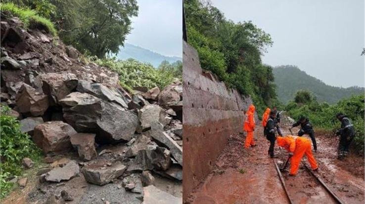 Monsoon havoc: Landslide on Kalka-Shimla railway route, train movement affected