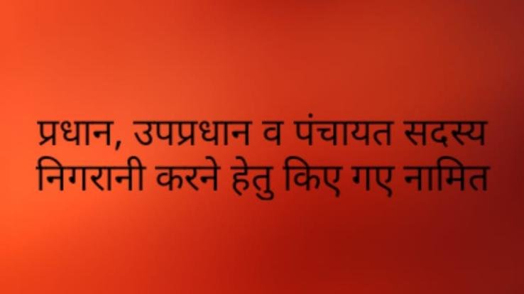 प्रधान, उपप्रधान व पंचायत सदस्य निगरानी करने हेतु किए गए नामित : मनमोहन शर्मा