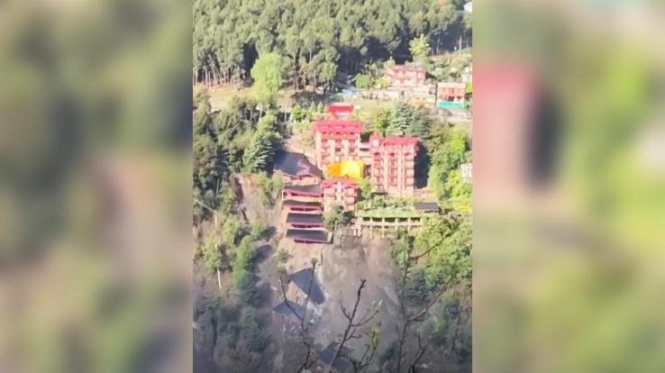 Massive landslide in Bandrol, Kullu; part of hotel collapses, JNV building also in danger