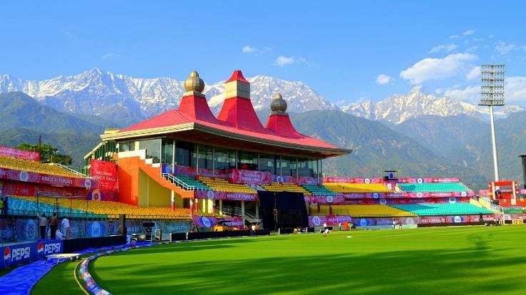 HPCA Stadium, Dhauladhar Peaks, Himachal Pradesh.
