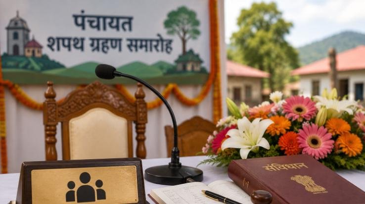 In 11 districts of the state, panchayat heads and deputy heads will take oath today, and the ceremony in Kangra will be held on June 18.