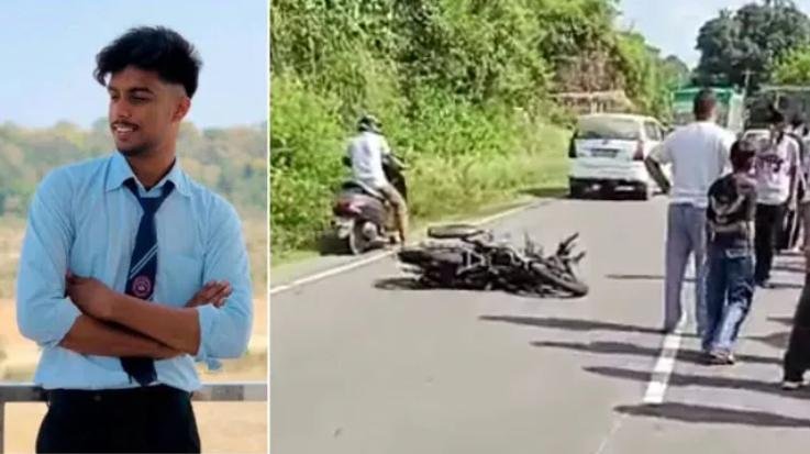 Tragic accident in Kangra: College student killed in collision between HRTC bus and bike.
