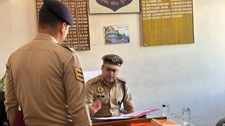  SSP Shimla Gaurav Singh inspected Theog Police Station.