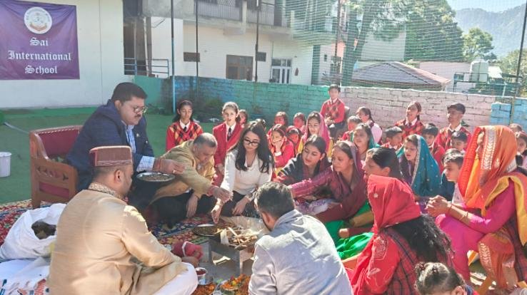 Sai International School organised a havan on its 14th foundation day.
