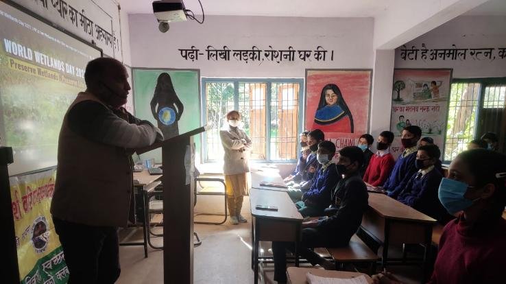 wetland day celebrated in dhoondhan school 