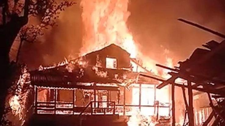 Fire incident in village Majhan of Sainj Valley