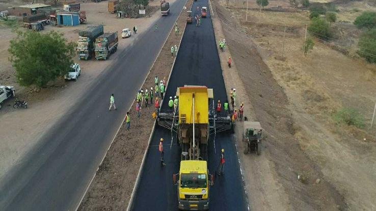 Central government's new record, 25.54 km highway made in 18 hours
