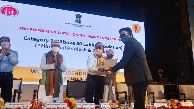 Himachal gets first prize in Progressive Interventions under TB eradication program in the country