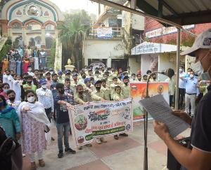 Prabhat Pheri taken out in Nahan on Gandhi Jayanti, message of cleanliness given to the people of the district