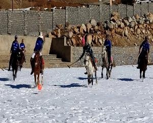 Snow horse polo exhibition game started in Ladakh