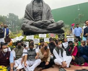 Opposition parties united against the suspension of 12 MPs from Rajya Sabha, boycotted the proceedings