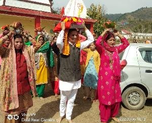 9 day Goddess Bhagwat Katha started with Kalash Yatra