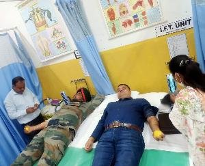 Organized blood donation camp on Martyr's Day in IEC University