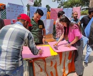 Shimla: ABVP organized open meeting and poster writing on the occasion of Ambedkar Jayanti