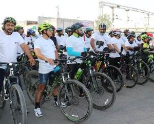 Cycle rally organized by IEC University and Kalka-Shimla Railway Society
