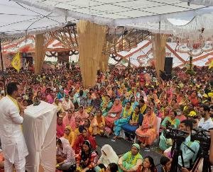 election year, youth leader Ashish Sharma gathered a crowd by performing a show of strength
