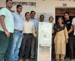 Social worker Savitri Devi donated water cooler to the school