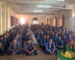  In the scout and guide camp, students gave a message to save the environment