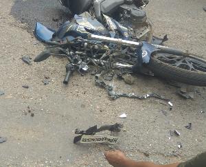 Truck crushed bike rider