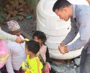 Self in Panchayat Baga Karog. Wreath paid to Virbhadra Singh