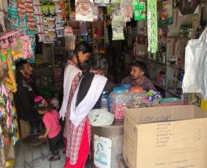 Survey conducted by the students of tourism subject of Sangrah school in the main market