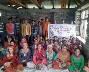  Drug-free awareness campaign lit in village Meetude of Panchayat Jhajha Kothi