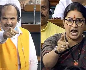 Adhir Ranjan accuses Smriti Irani of disrespecting President Murmu
