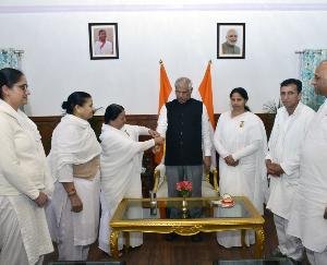 Members of Prajapita Brahma Kumari tied rakhi to Governor