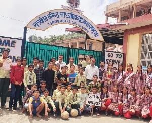 Second place in the sports competition of under-14 girls in Ghanagughat school