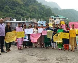 Poster making competition organized under the nutrition month campaign