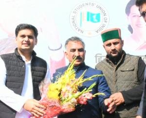  Chief Minister Sukhwinder Sukhu and State President Chhatar Thakur reached the national office of NSUI.