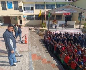 Information about the use of fire extinguishers was given to the trainee students in ITI