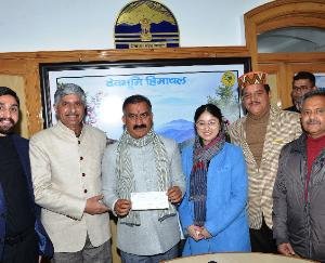 Contribution given to the Chief Minister's Sukh-Ashray Aid Fund