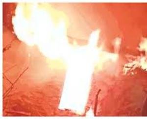 Animal shed burnt to ashes in Kolhapur