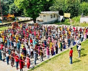 Oath -administered- to- students- against- drugs- in- Government -College- Mataur