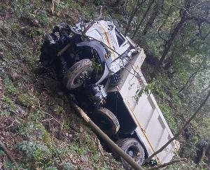 Sangrah: Tipper accident on Sangrah-Haripurdhar road, one person died 111  0000