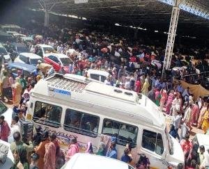 Kangra: Sangat Nihal after listening to the satsang at Radha Swami Satsang Dera Paraur