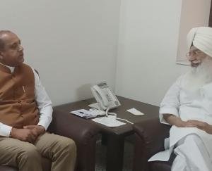 Kangra: Former CM Jairam Thakur met Baba Gurinder Singh Dhillon