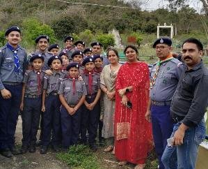 Dehra: Scouts and Guides of KV Naleti cleaned the temple