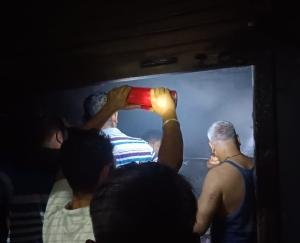 Goods turned into ashes due to fire in shop late night in Dhelu of Joginder Nagar.